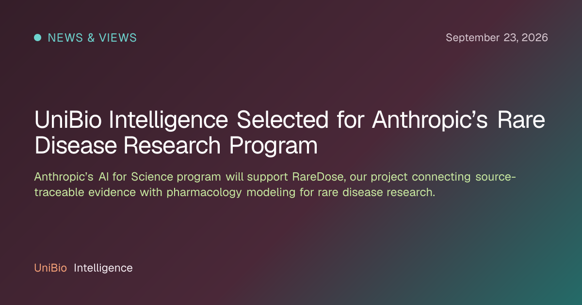 UniBio Intelligence Selected for Anthropic’s Rare Disease Research Program